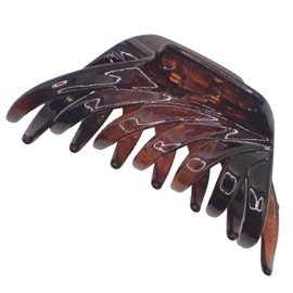 Topkids Accessories 9cm Black or Brown Tort Hair Claw Clip, Detailed Hair Claw for Women & Girls, Thick Hair Claw, Hair Clips Women Claw Clips, Medium Clamps & Claws for Thick Hair (Tort Swept Tooth)