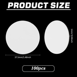 BENECREAT 100 Pcs White Round Cardboard, 1.47 Inch Round Blank Card for Decorating Base, Cupcake Decorating, Diy Bottle Caps, Painting Colouring