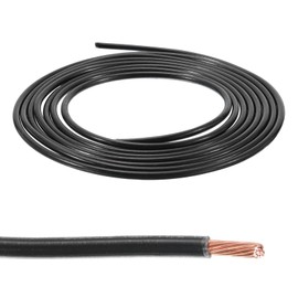 sourcing map 10 Feet 12AWG Gauge THHN Stranded Black UL Listed Copper Building Wire Nylon Jacket,PVC Insulation 600V Electrical Wire Copper Cable for Residential,Commercial,Industrial,Grounding