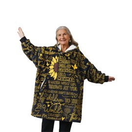 Mawmaw Gifts Wearable Fleece Blanket Hoodie, Super Soft Warm Cozy with Giant Pocket, Gifts for Mawmaw on Birthday, Christmas from Granddaughter, Grandson - One Size Fits Most - Full Sunflower