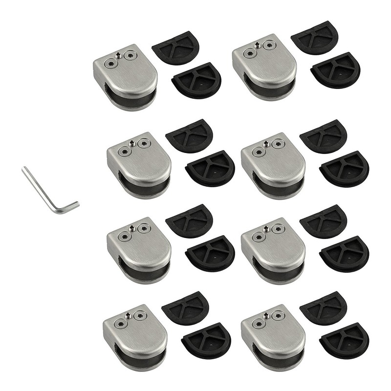 Proster Glass Clamps 8 PCS 9-10mm Stainless Steel 304 Glass