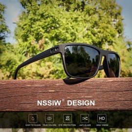 Sunglasses for Men, Mens Sunglasses Polarized with Lightweight Frame and UV Protection (Black/Black/Black)