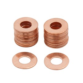 sourcing map Pack of 30 Copper Washers 8 mm Inner Flat Sealing Rings
