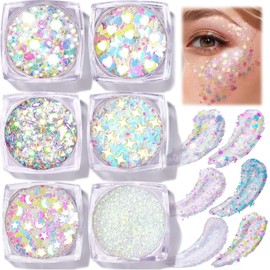 lentejuelas Gel Con Purpurina Corporal, Gel Corporal Con Para La Cara, Holográfico Brillante De Larga Duración, Lentejuelas Gruesas, Purpurina Para Ojos, Labios, Cabello, Uñas, Maquillaje Halloween (set 9#, m)