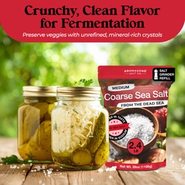 Aromasong 100% Natural & Pure Sea Salt Coarse Grain, 2.43 lb. | Ideal Coarse Salt for Grinder Refill - Packaging May Vary