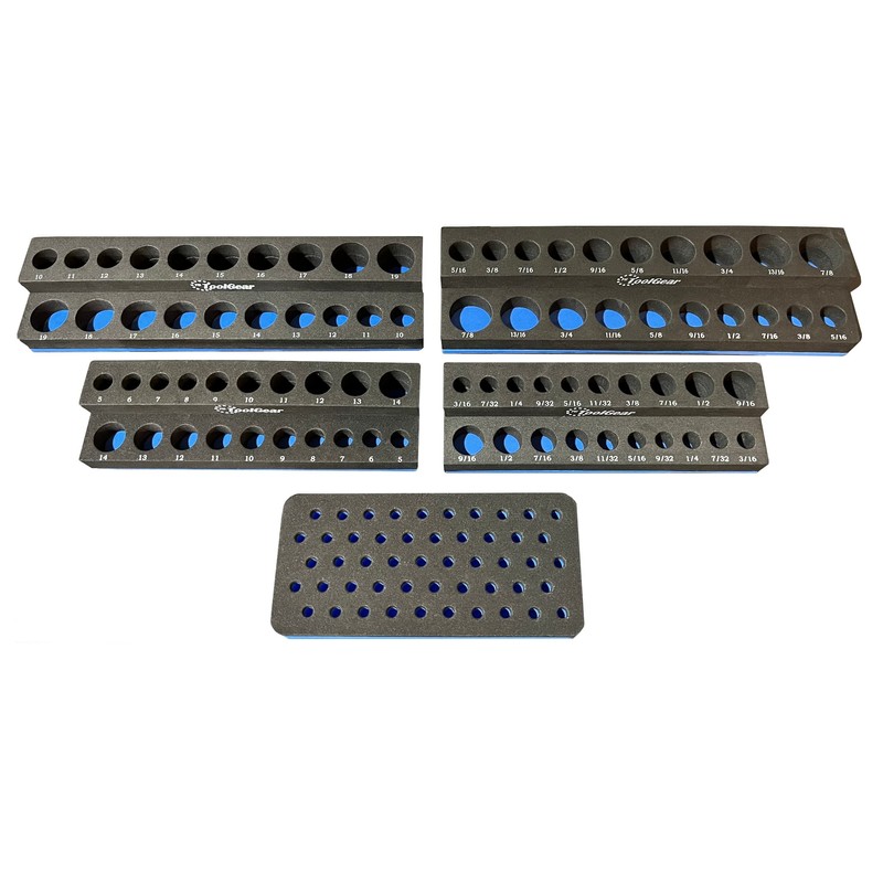 ToolGear Socket Organizer, Easy to Read Size labels, 80 sockets