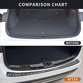 vehicleloong for Lexus RX Accessories Accessory,for Lexus RX350 RX350h RX Hybrid 500h F Sport Accessories 2025 2024 2023,Trunk Door Guard Cover Trim,Rear Bumper Protector,Black,Stainless Steel,2Pcs