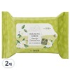 The Saem Healing Tea Garden Green Tea Cleansing Tissue, 20 sheets, 2 pcs / 더샘 힐링 티 가든 그린티 클렌징 티슈, 20매입, 2개