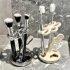 Floral Ceramic Toothbrush Holder Toothbrush Holders for bathrooms (Silver)