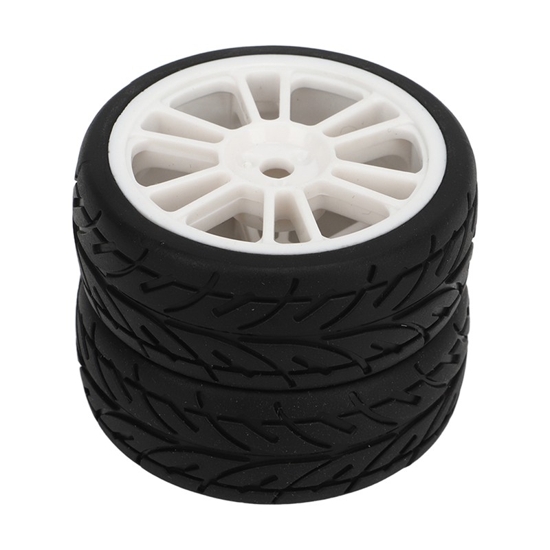 2PCS RC Racing Tire Plastic Wheel Hub and Rubber Tire