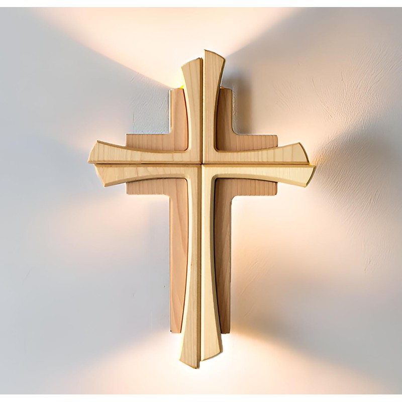 Kaltner Präsente Geschenkidee - Wandkreuz Echtes Holz Buche und Ahorn