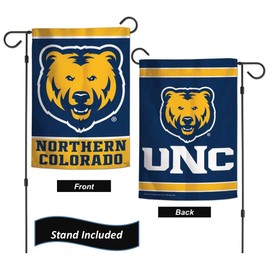 Northern Colorado Bears Garden Flag Set With Stand, Printed in the USA, 12.5" x 18" College Flag With Three Piece Steel Yard Flag Stand Holder