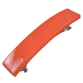 Stained Glass Barrette - Small 2.5" 65mm - HOT Molten ORANGE Safety ORANGE Poppy Slide Clip Hair Accessories.