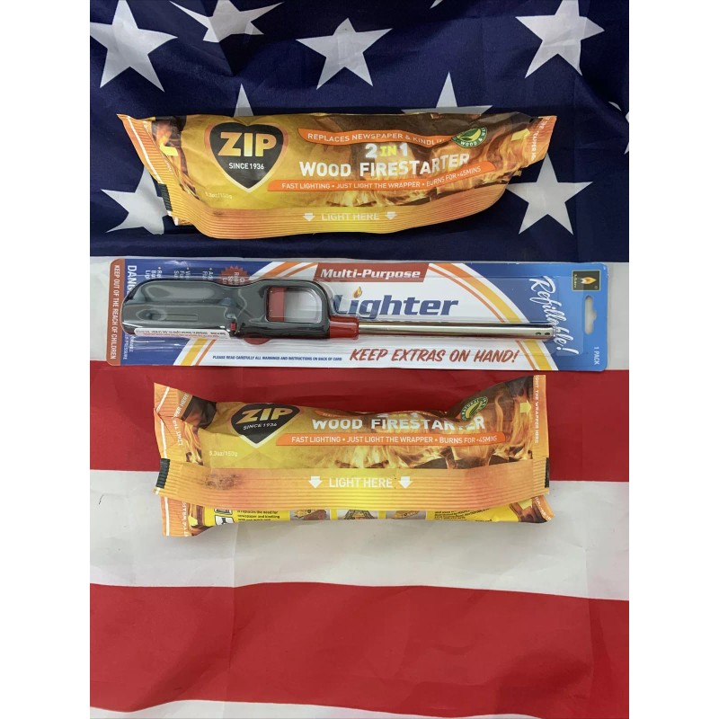 ZIP Fire Wood starter 2 Pack 100% Natural Wood &