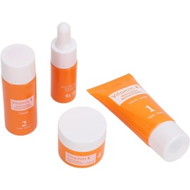 Set de Cuidado de la Piel con Vitamina C, Kit Facial Hidratante Iluminador, Reduce las Arrugas y Protege la Piel