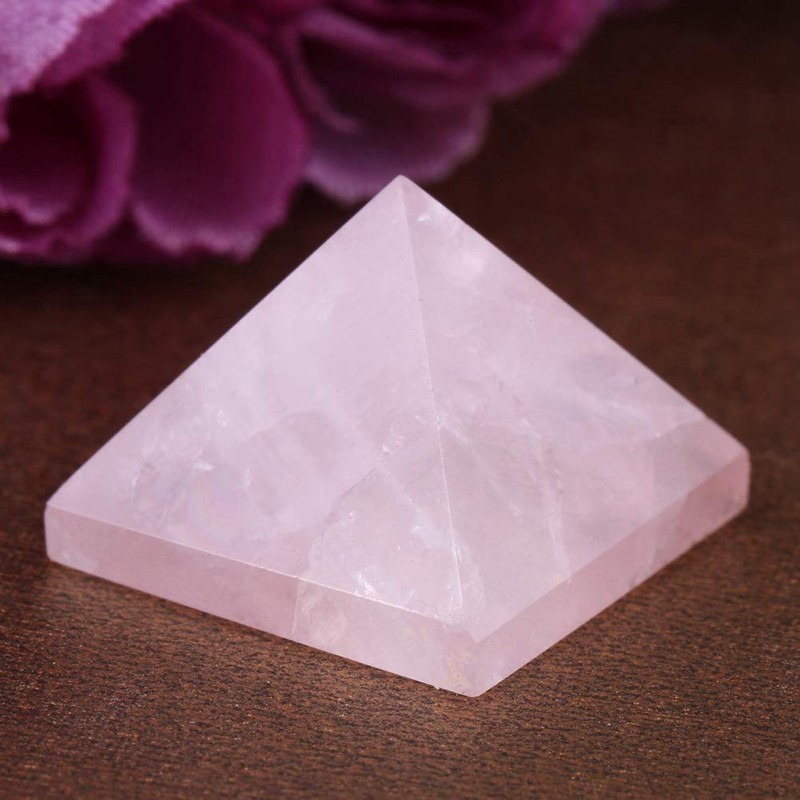 Energy Statue Pink Ancient Egypt Rose Quartz Pyramid, Crystal Pyramid,