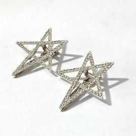 Qingxii Decorr Alloy Rhinestones Bow Love Heart Hair Clip Girl Hair Clips Women Hair Accessories (Silver,Star)