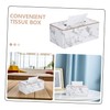 WOONEKY Luxury Marble Pattern Tissue Holder Modern Napkin Organizer for