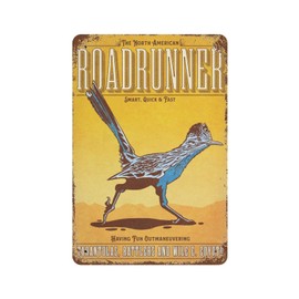 Retro Style Humorous Roadrunner Vintage Tin Sign for Office/Home/Classroom Decor Gifts - Best Birthday/Thanksgiving 8x12 Inch