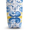 Swirl and Flower Tile Design in Blue and Yellow Tote