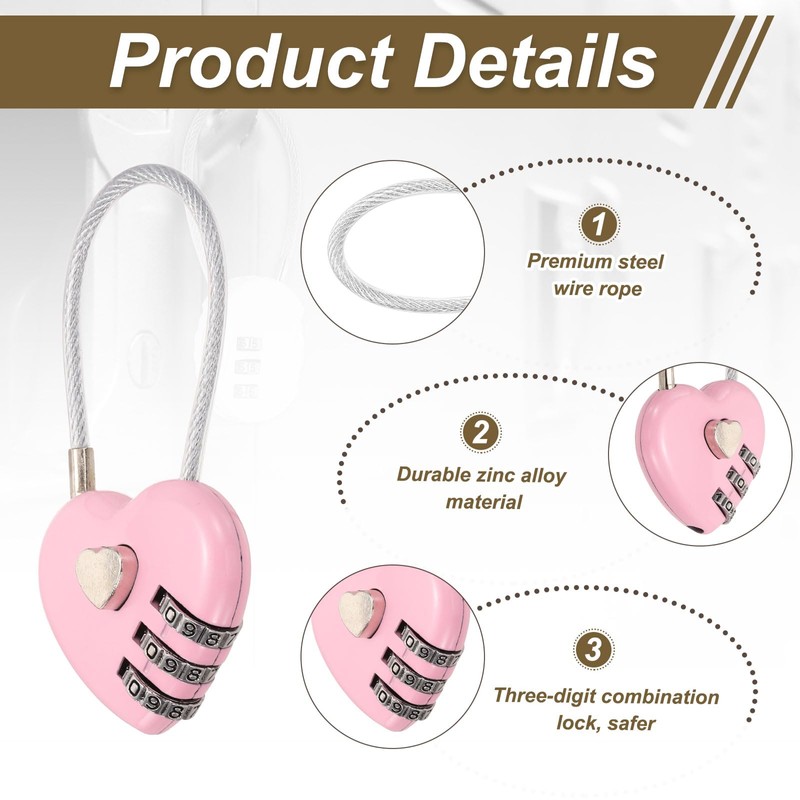 M METERXITY 1-Pack Combination Padlock, Zinc Alloy 3 Digit Password