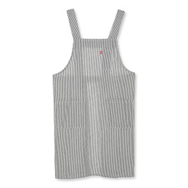 Edwin Hickory Apron, 2 Stage Adjustable Back Button, H-Shape, Both Side Pockets with Pen Holder, Black, M, Black