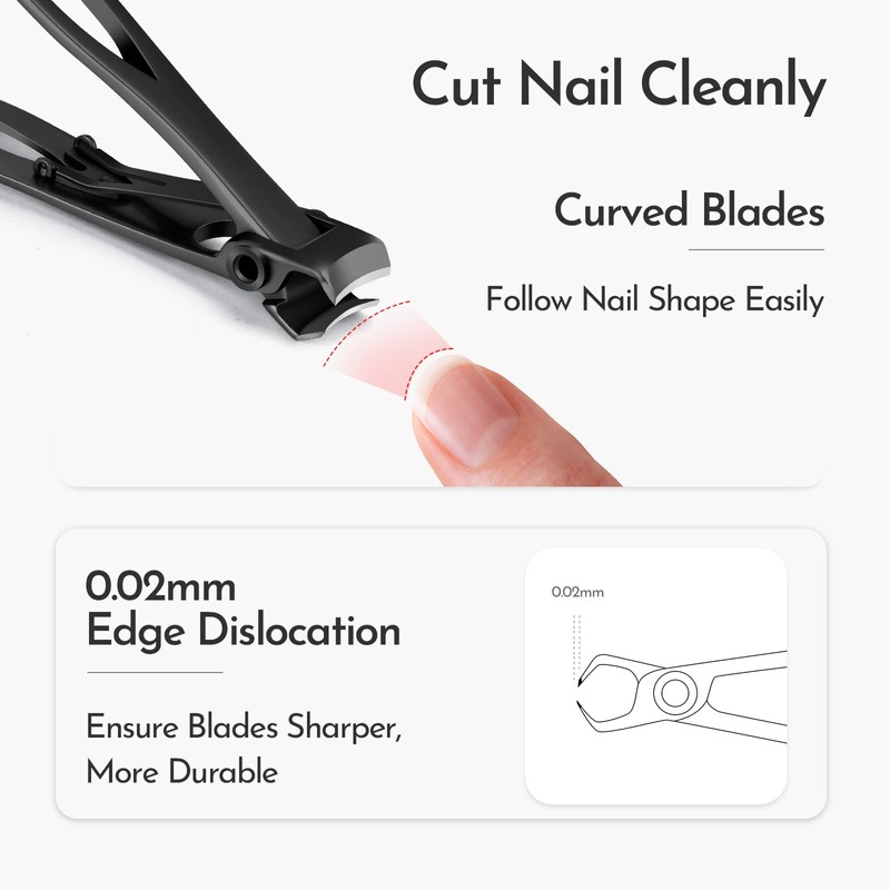 Nail Clippers Set Large Opening for Thick Nails, Sharp Toenail