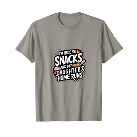 Softball Dad Snacks and Daughter Home Runs Funny T-Shirt