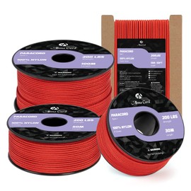 Abma Cord Paracord 2 mm 15 m Nylon Cord 3 Core Rope Type I Cord for Crafts, Camping, Outdoor - Max. 90 kg (200 lbs) - Red