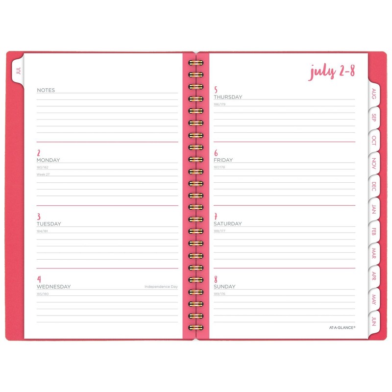 AT-A-GLANCE Planificador académico semanal/mensual, julio 2018 junio 2019, 4-7/8" x
