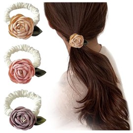 FASELE Hair Rubber Hair Elastic Scrunchy Gorgeous Mountain Flower, 3-piece Set, Stylish, Hair Clip, Forest Girl, Hair Accessory, Elegant, Hair Ornament, Women's, Gentle, Stylish, Everyday Work,