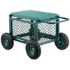 400LB Heavy Duty Rolling Garden Seat,4-in-1 Cart with Storage &