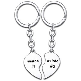 2PCs Keyring Best Friends Present for her Friendship Gifts For Women Birthday Girls Gift Sister Best Friends Keychain Weido Keychain Graduation Gifts BFF Key Ring Best Friend BFF (Keyring Set)