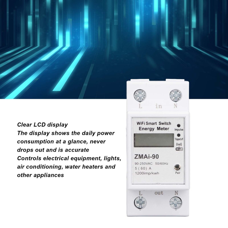Single Phase Energy Meter One Touch Operation Multifunction WIFI Power