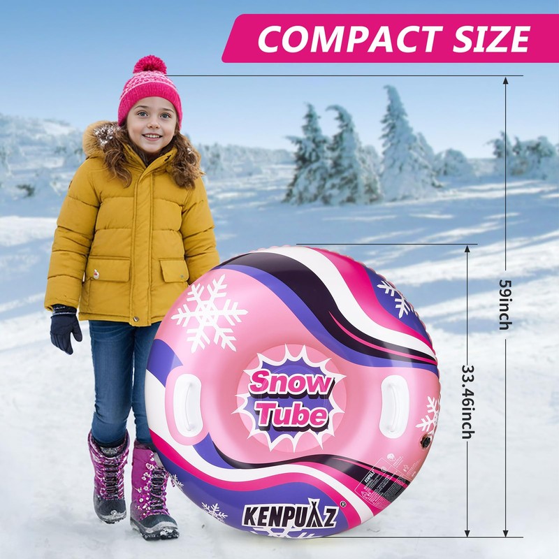 KENPUAZ Inflatable Snow Tube with Durable Fabric Cover – Premium