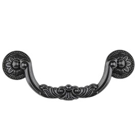 MuDuJia 4-Pack 5 Inch Vintage Dresser Drawer Pull Handles Antique Bronze/Black.Available in Two Colors Rustic Kitchen Antique Drop Bail Pull Handles Metal Cabinet Pulls 128mm (4,Black)