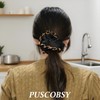 PUSCOBSY Satin Haargummi für Damen, Stoff Leopardenmuster Haargummis Scrunchie Ohne