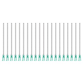 uxcell 20 Pcs 14G Plastic Dispensing Needles with Luer Lock, 4" Steel Needle Tube PP Heat-Resistant Plastic Blunt Tip for Liquid Glue Gun, Green
