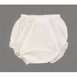 Girl Diaper Cover 4T (34-38 pounds) White Eyelet Cotton Blend Pull Up