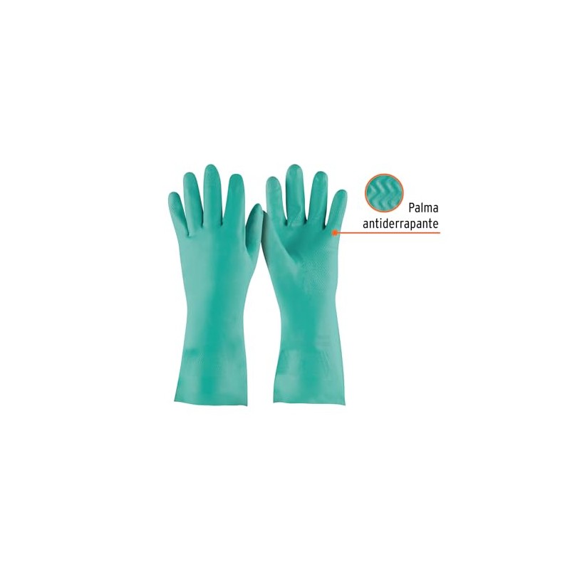 Truper GU-821, Guantes de nitrilo color verde multiusos talla CH