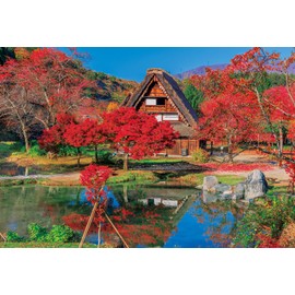 Epoch Company 300 Piece Jigsaw Puzzle, NIPPON Japan, Autumn Dyed Shirakawago, Gifu (10.2 x 15.0 inches (26 x 38 cm)
