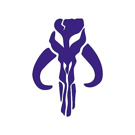 2X Pack Mandalorian Bantha Skull Sticker Vinyl Decal Notebook Car Window Laptop 2.75" x 4" (Purple)