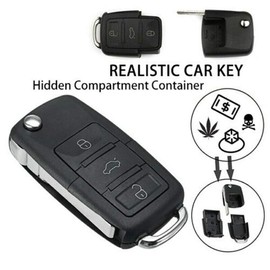 GadgetcKing Car Stash Key Safe Secret Hidden Compartment Keyring Pill Cover Box Hollow Cash tash Remote Key with secret stash hiding place Smell Proof Pre cut key