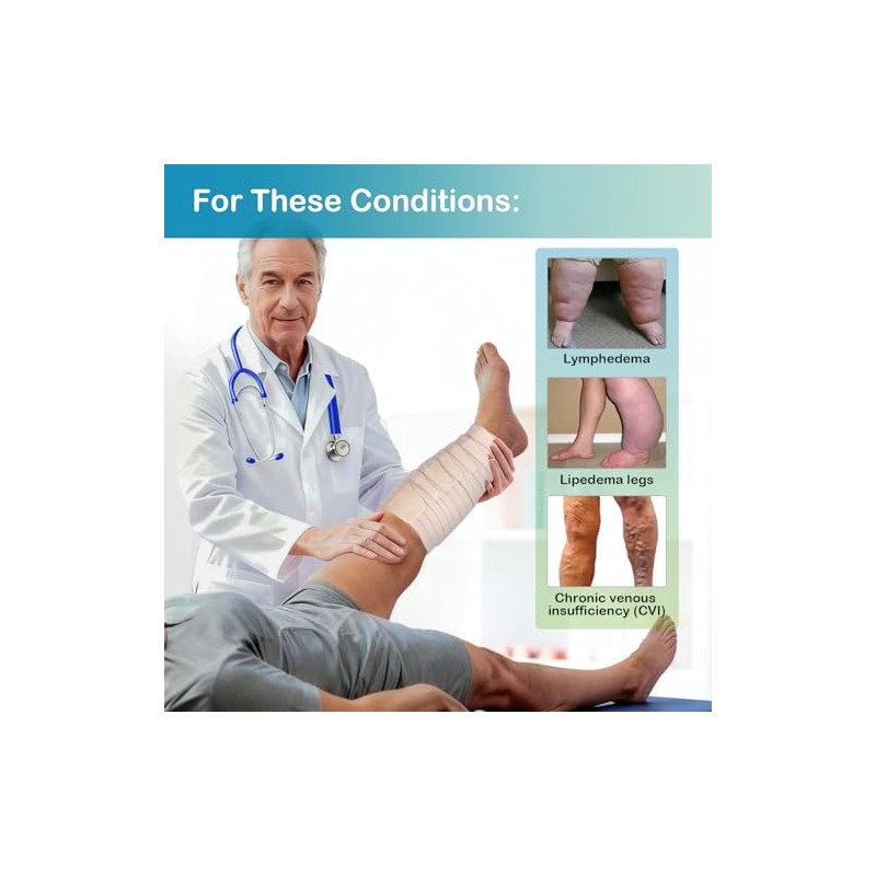 Envoltorios ajustables para linfedema y compresión para piernas - Alivia