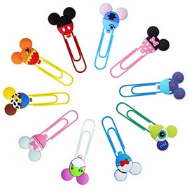 AUAUY 10 piezas de lindos clips de papel con forma de ratón, clips marcadores de páginas para libros y archivos para maestros y estudiantes, coloridos