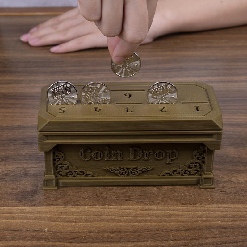 Penny Game with 30 Metal Coins,1 Dice,Coin Drop Game,A Fun
