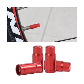 JNNJ Set of 4 valve caps, valve cover, car tyres, valve cover, car valve, bicycle valve caps, car tyre valve, car valve caps, aluminium alloy (red)