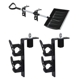 TOPOWN Dual Tool Hooks Rack Mount for Polaris Ranger & General, UTV Tool Holder Bed Mount Shovel Holder, UTV Tool Mount Carrier Farm Tool Storage of 2 Tools, Heavy Duty and Weatherproof (Pack of 2)