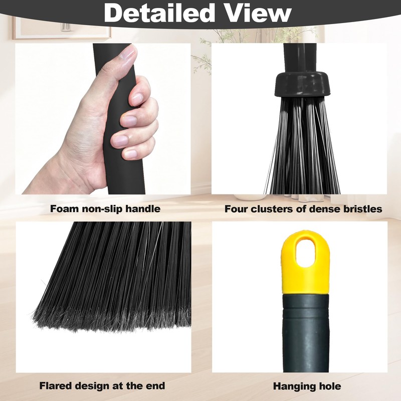 Xifando Heavy Duty Broom - 55 Inch Adjustable Long Handle