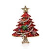 Merry Christmas Brooches for Women Rhinestone Christmas Tree Brooch Pins